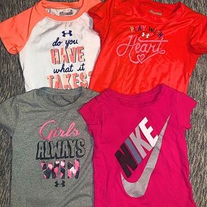 Girls 3T Under Armour & Nike tee lot
